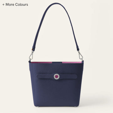 Mini S | Navy with Silver hardware