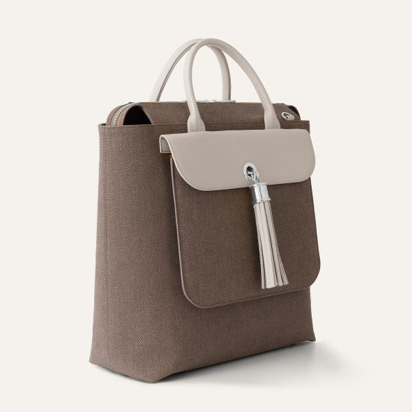 Poppy Backpack | Chestnut Porcelain with Silver hardware