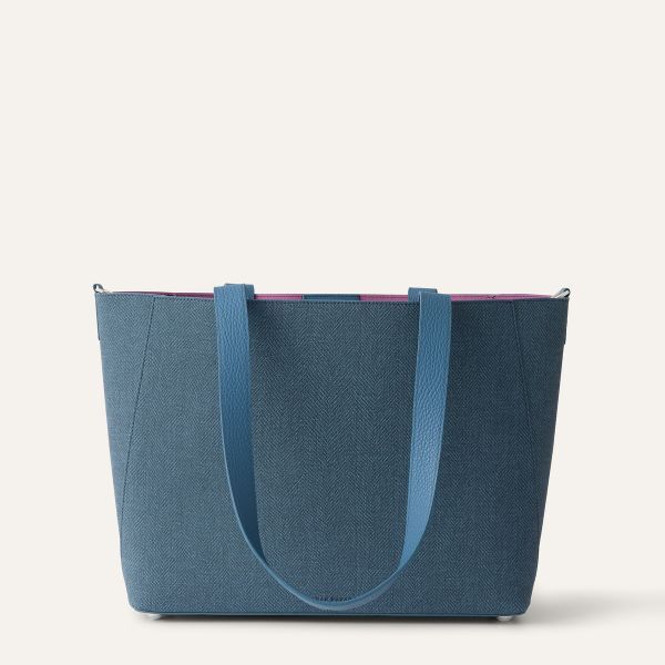 Sarah Tote | Blue Denim Retro Blue with Silver hardware