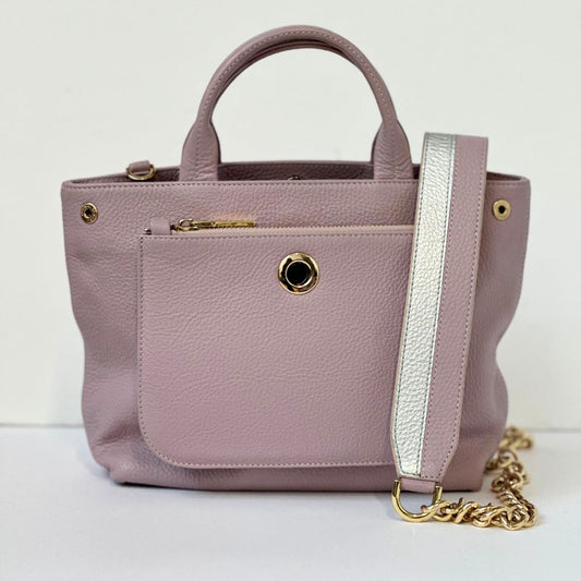 Mini D Tote | Dusky Pink with Gold hardware