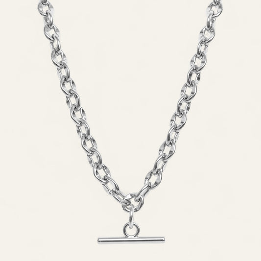 Necklace | T-Bar with Silver hardware