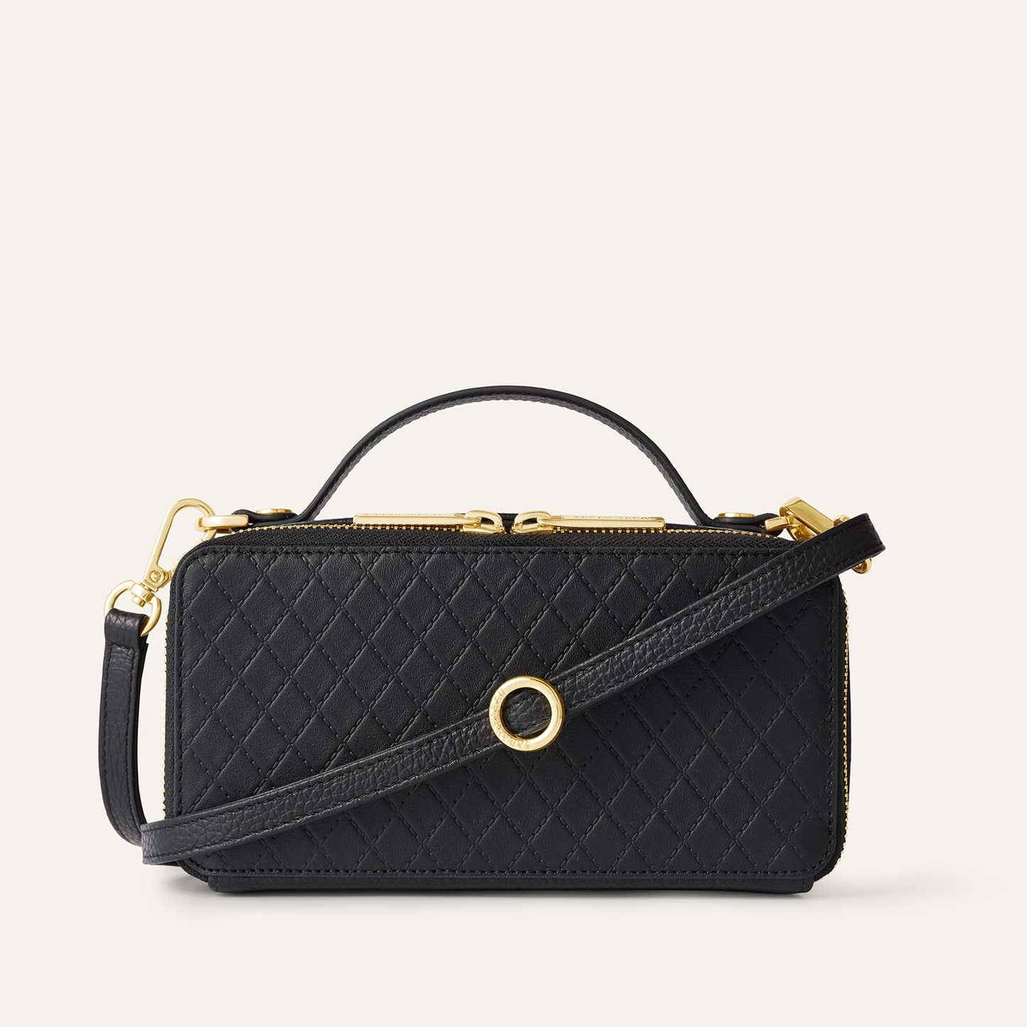 Marie Handbag | Quilted Black with Gold hardware