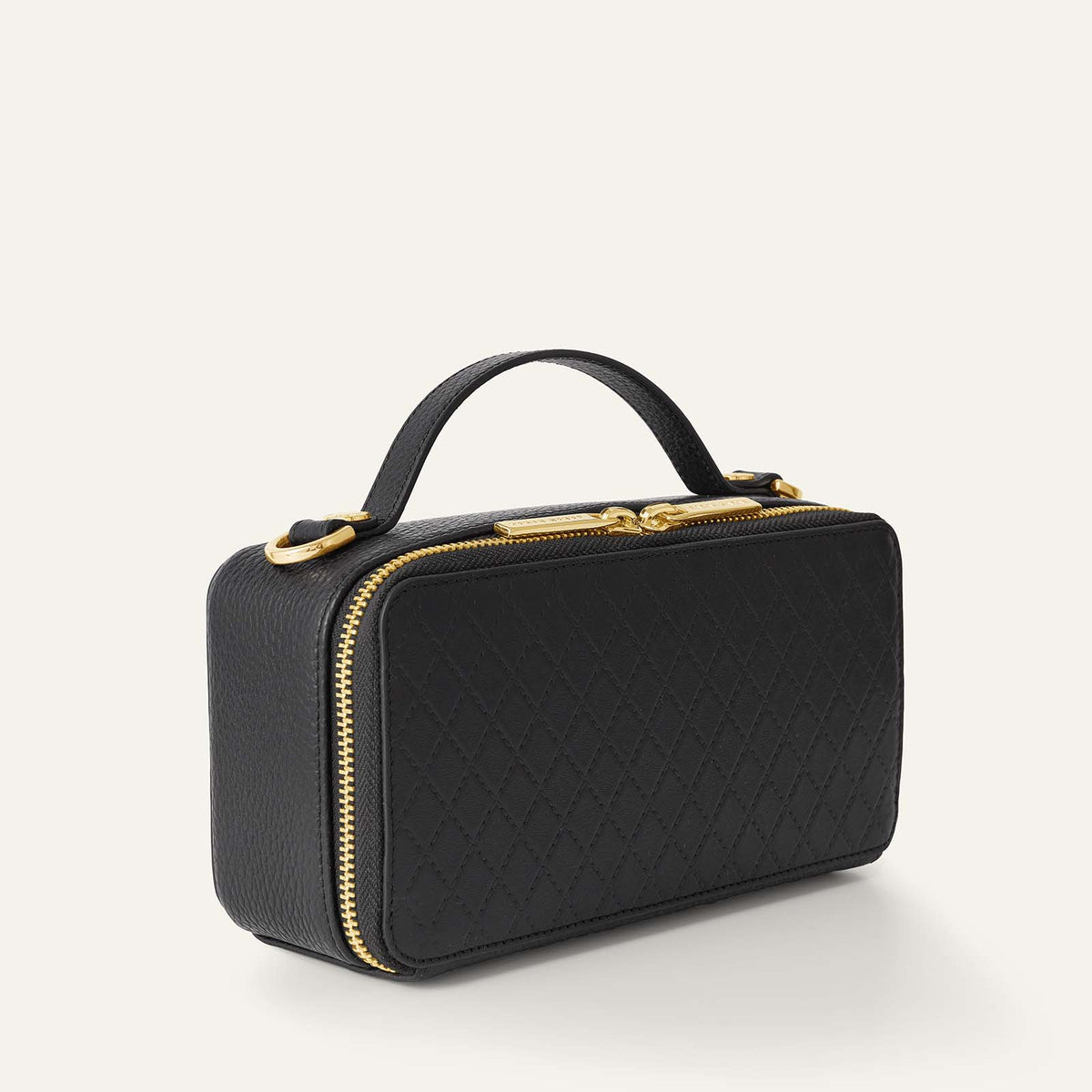 Marie Handbag | Quilted Black with Gold hardware