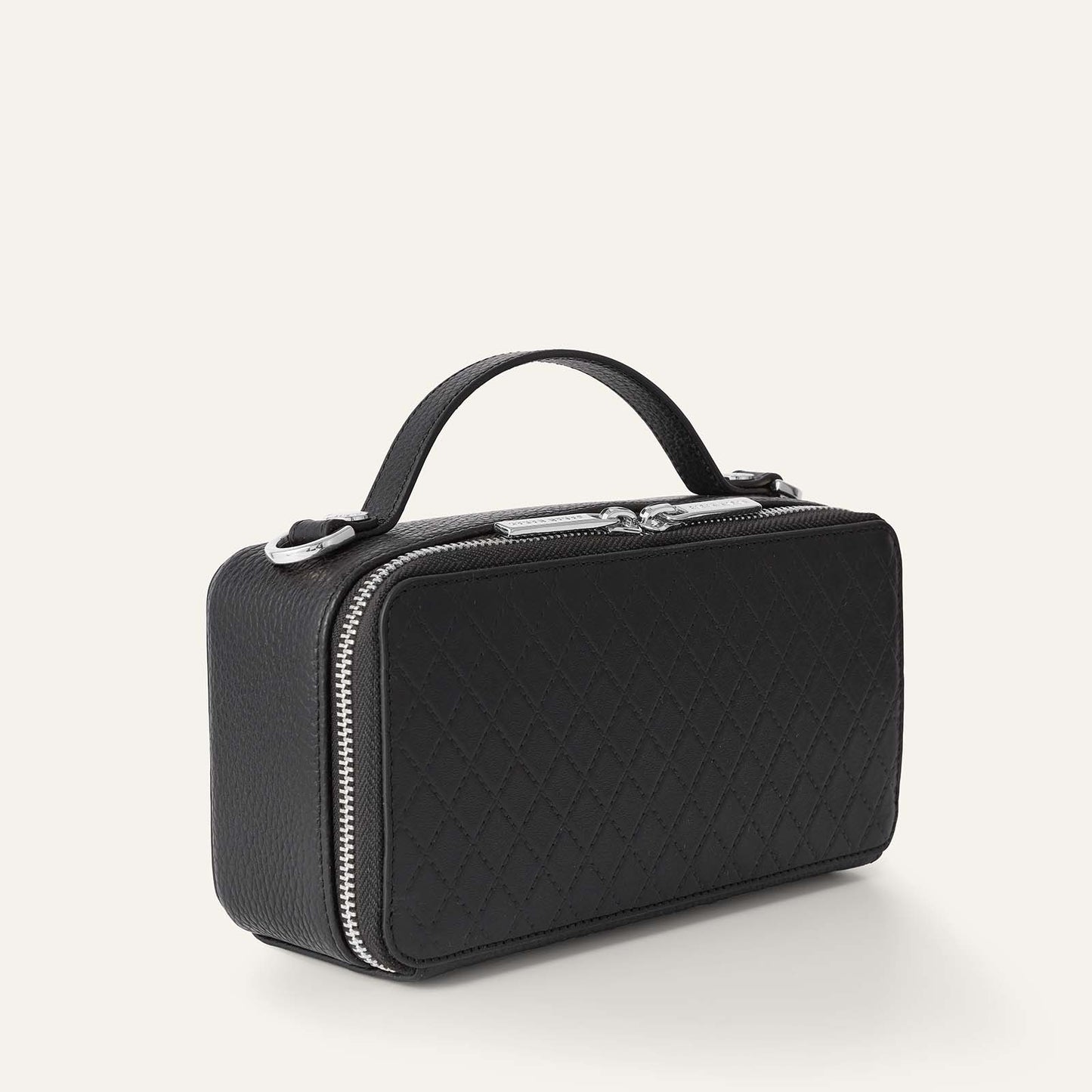 Marie Handbag | Quilted Black with Silver hardware