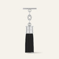 Capsule Tassel Mini | Black with Silver hardware