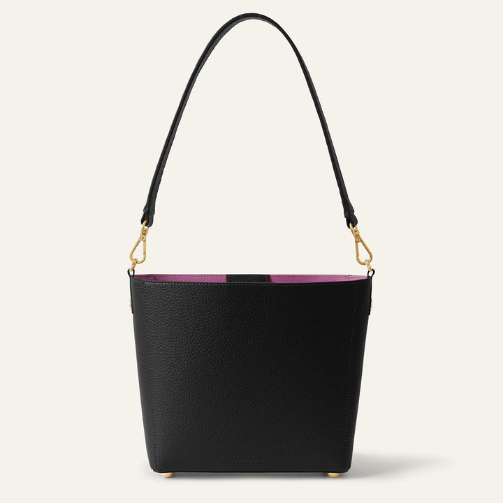 Black Sarah Haran Mini S Tote with Gold Hardware back | B01-G