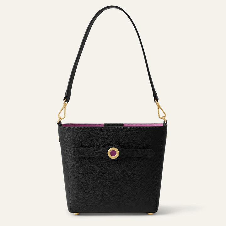 Black Sarah Haran Mini S Tote with Gold Hardware front | B01-G