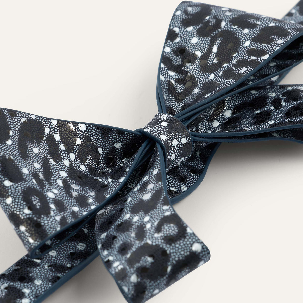 Bijoux Bow Classic | Blue Leopard with Gold hardware
