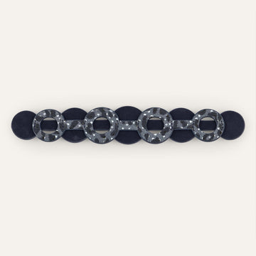 Deco Duo Classic | Blue Leopard with Gold hardware