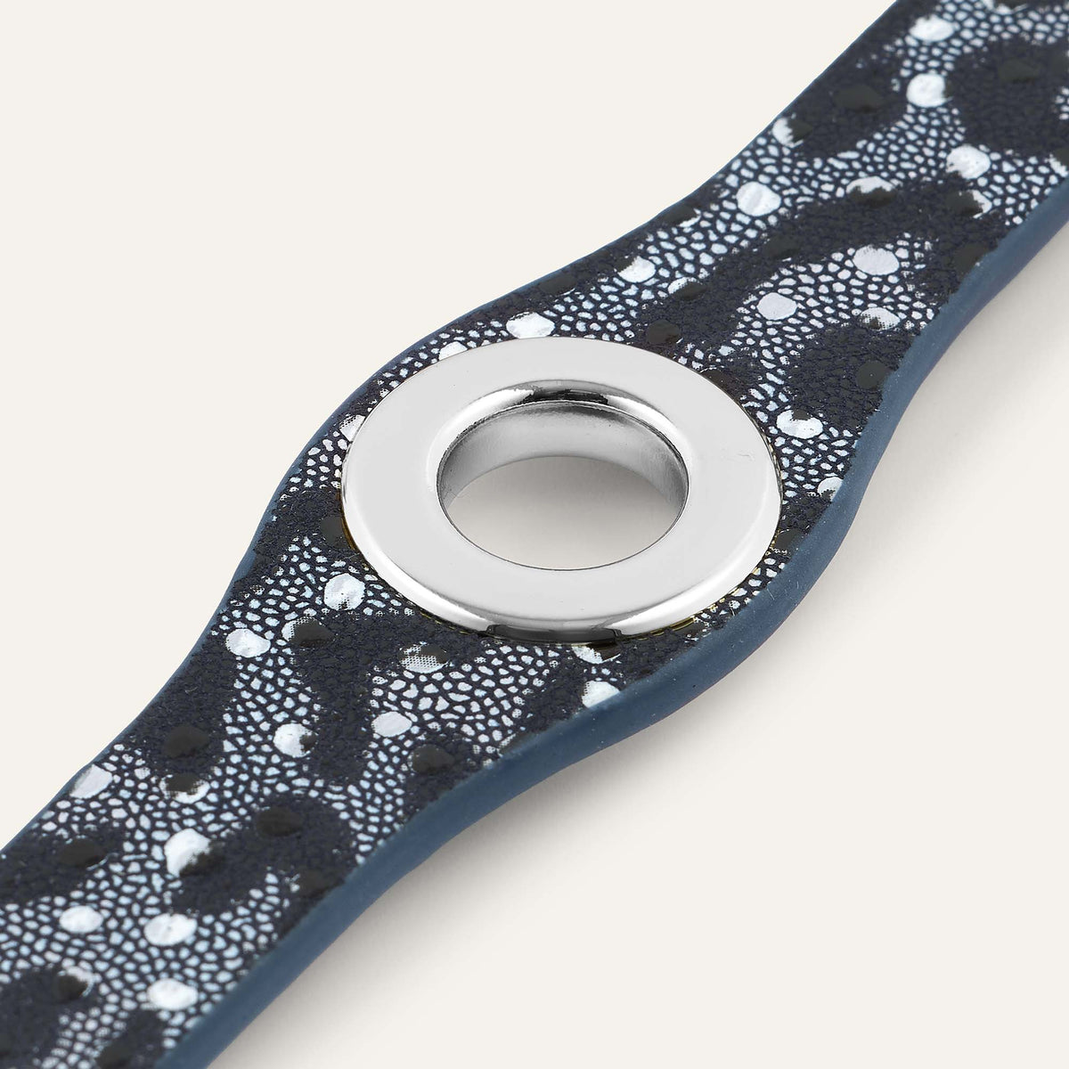 Deco Classic | Blue Leopard with Silver hardware