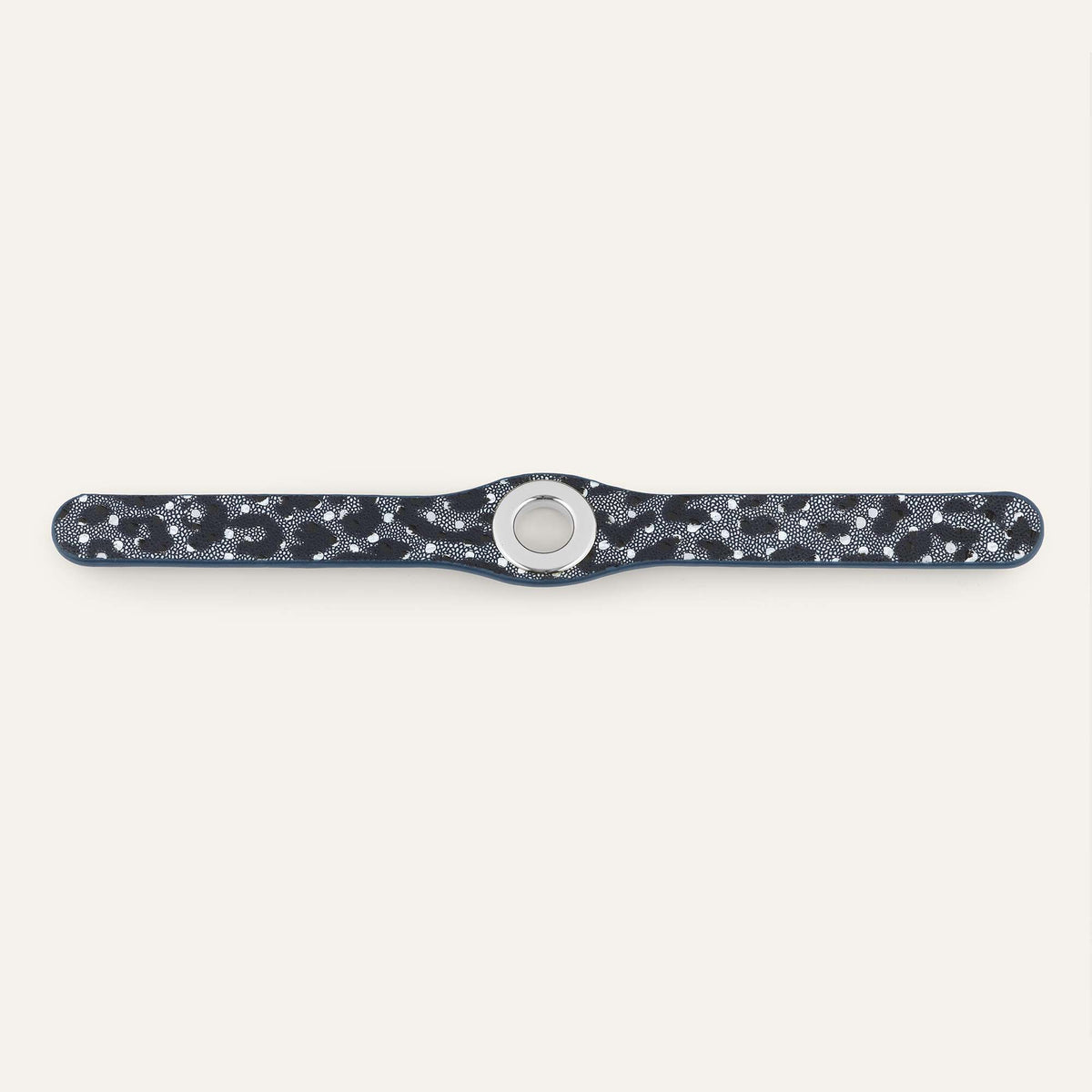 Deco Classic | Blue Leopard with Silver hardware