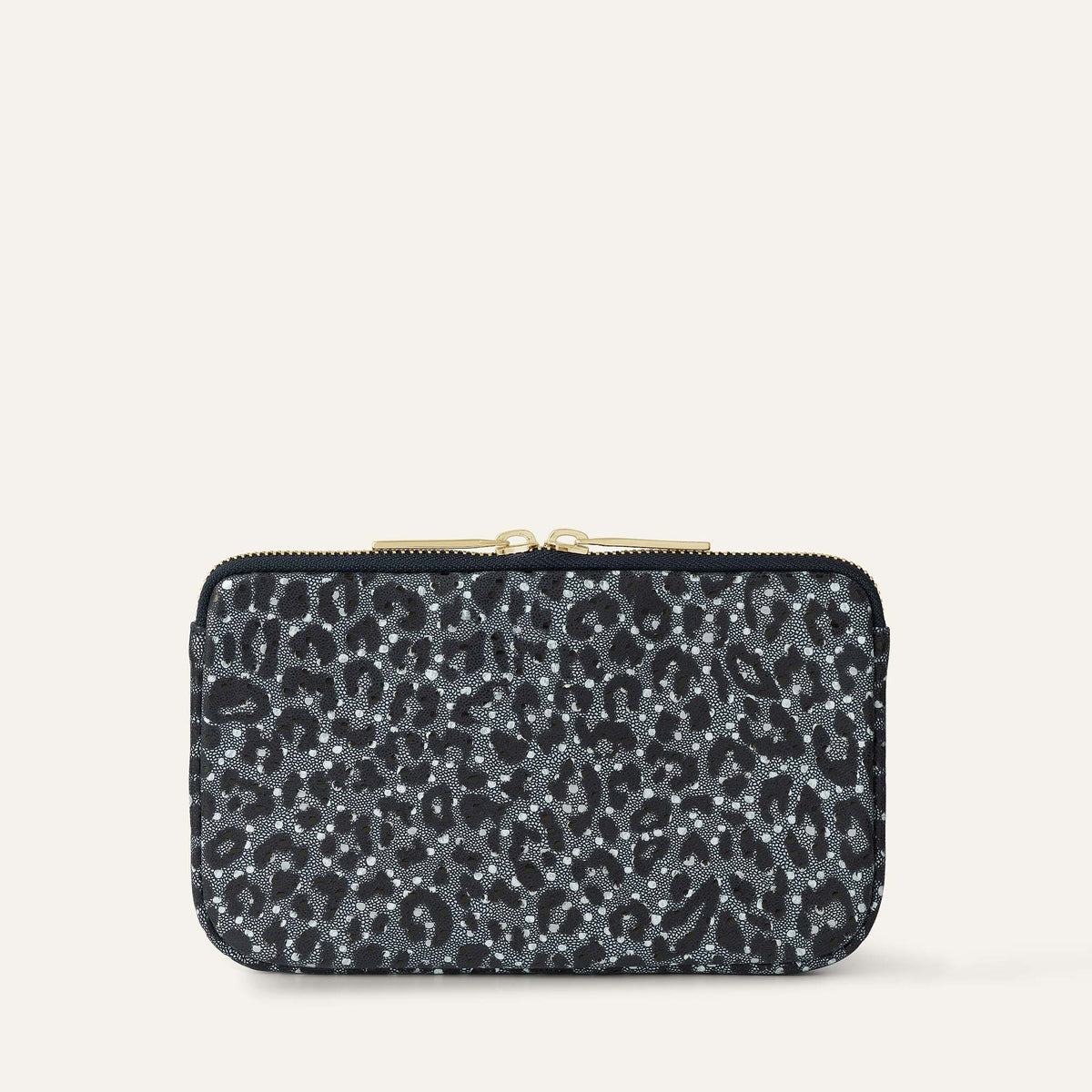 Millie Clutch Bag | Blue Leopard with Gold hardware
