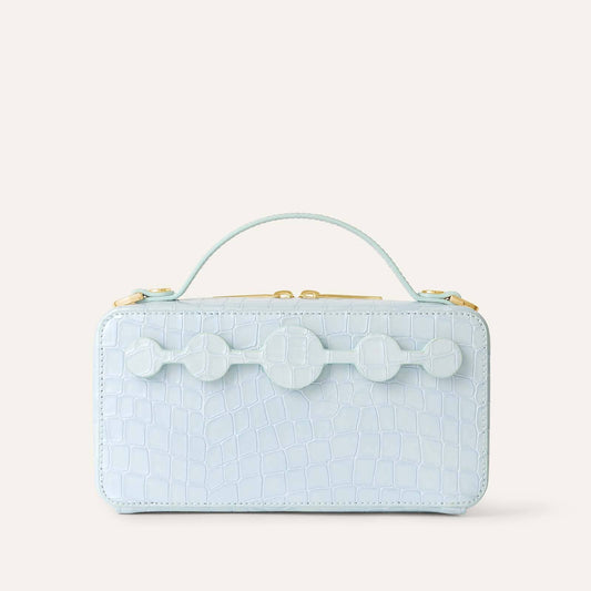 Marie Handbag | Pearl Blue with Gold hardware