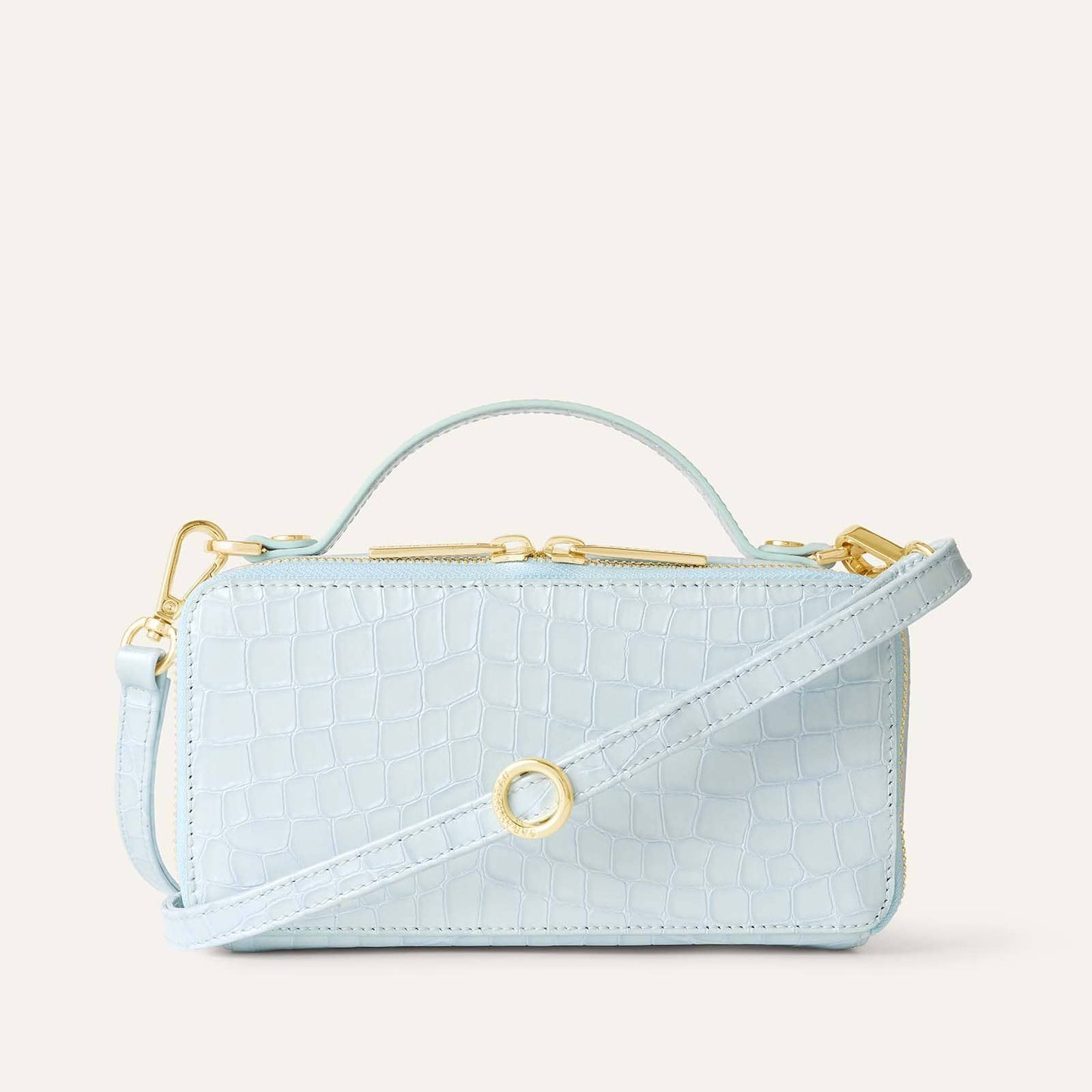 Marie Handbag | Pearl Blue with Gold hardware