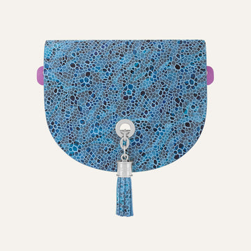 Flap Set Universal | Blue Mosaic with Silver hardware