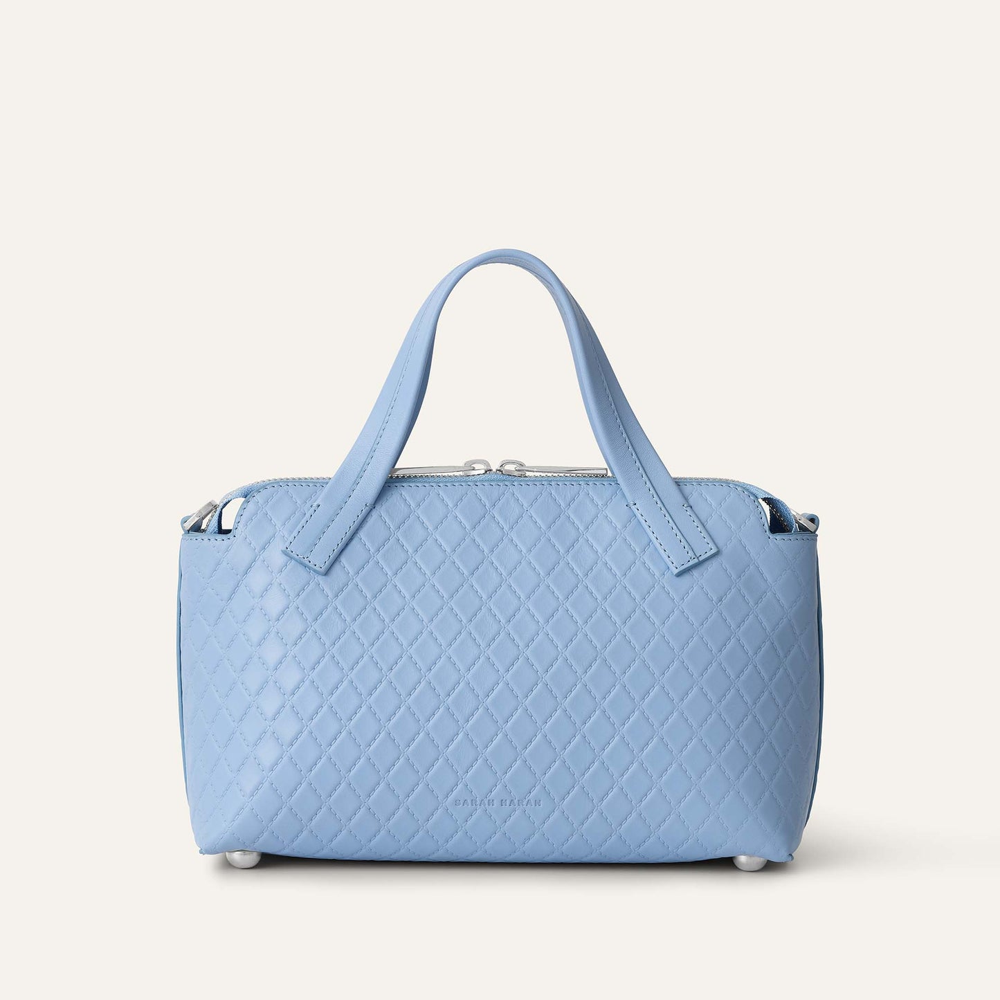 Mini J | Quilted Blue with Silver hardware