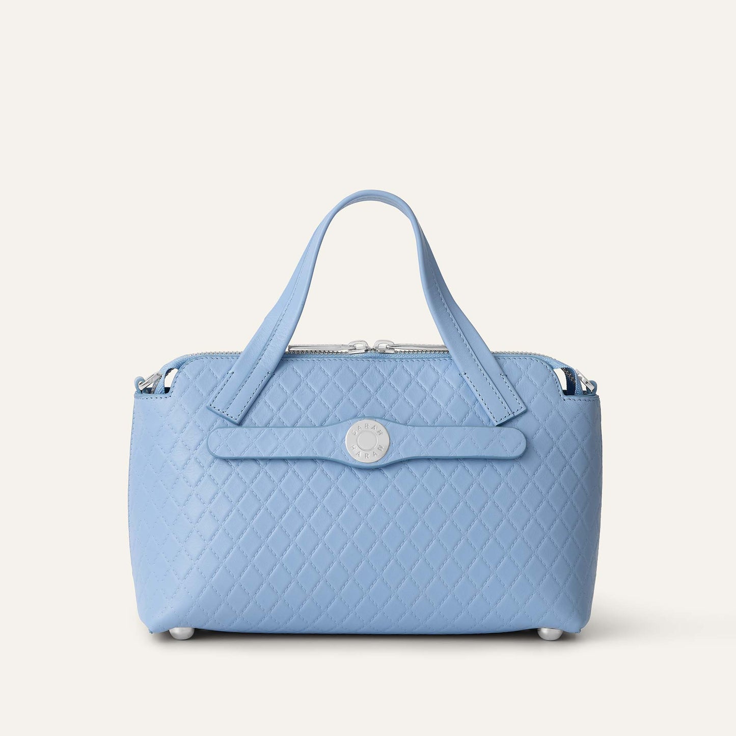 Mini J | Quilted Blue with Silver hardware