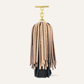 Double Pompom Tassel | Blush Rose Black with Gold hardware