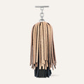 Double Pompom Tassel | Blush Rose Black with Silver hardware