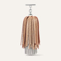 Double Pompom Tassel | Blush Rose Soft Metallic Silver with Silver hardware