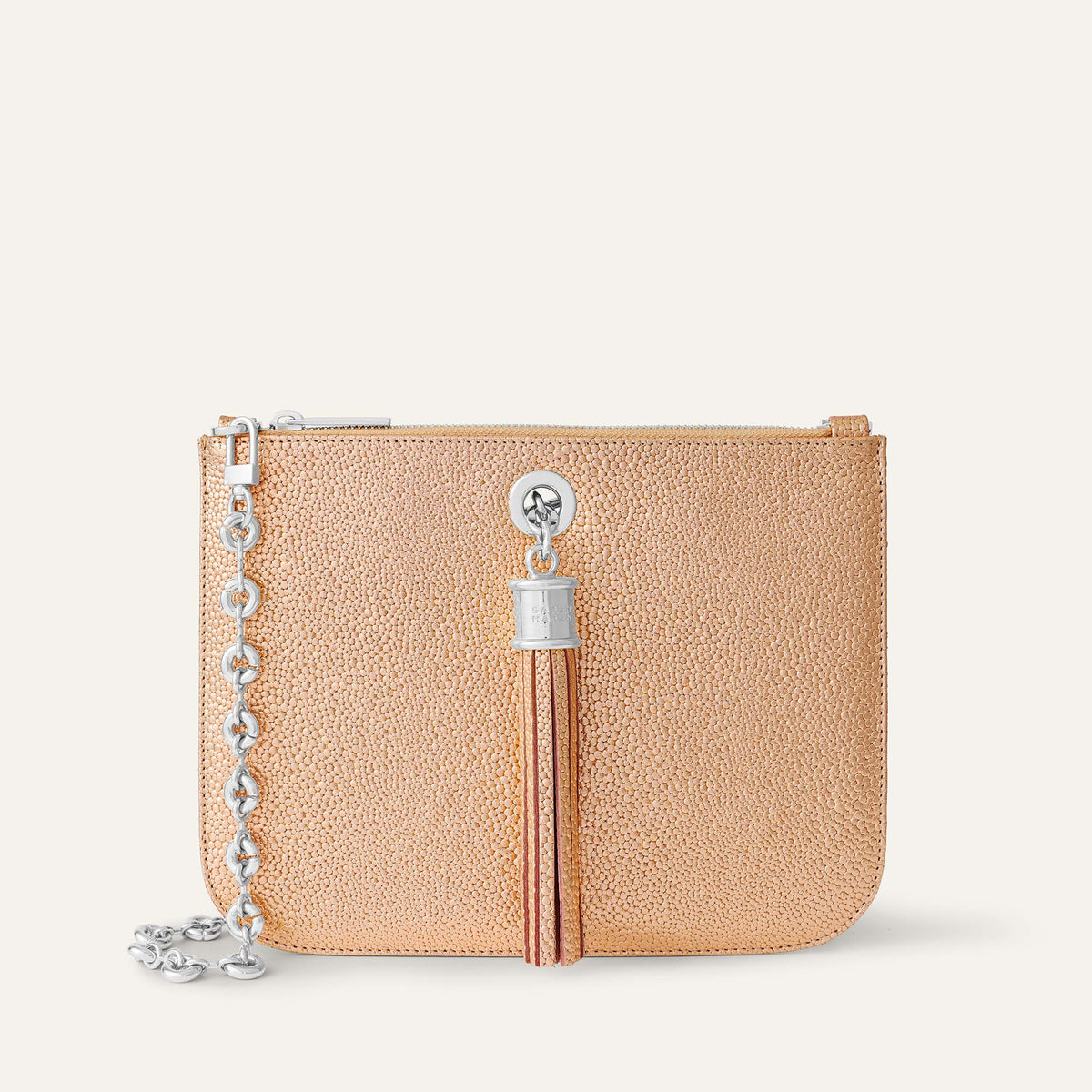 Blush Rose Sarah Haran Ivy Pouch with Silver hardware Front M24 S