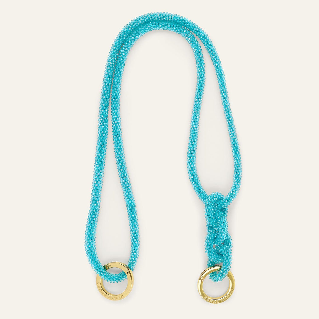 Bright Blue Sparkle Sarah Haran Kings Knot Strap with Gold hardware front 1 | U80-G