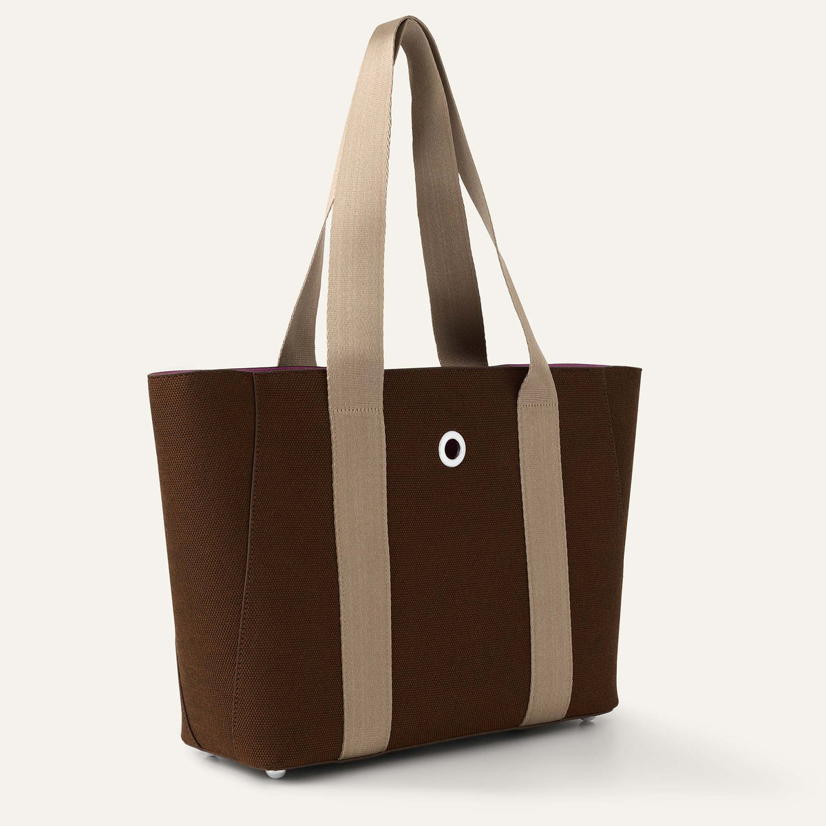 Sarah Canvas | Chocolate Champagne with Silver hardware