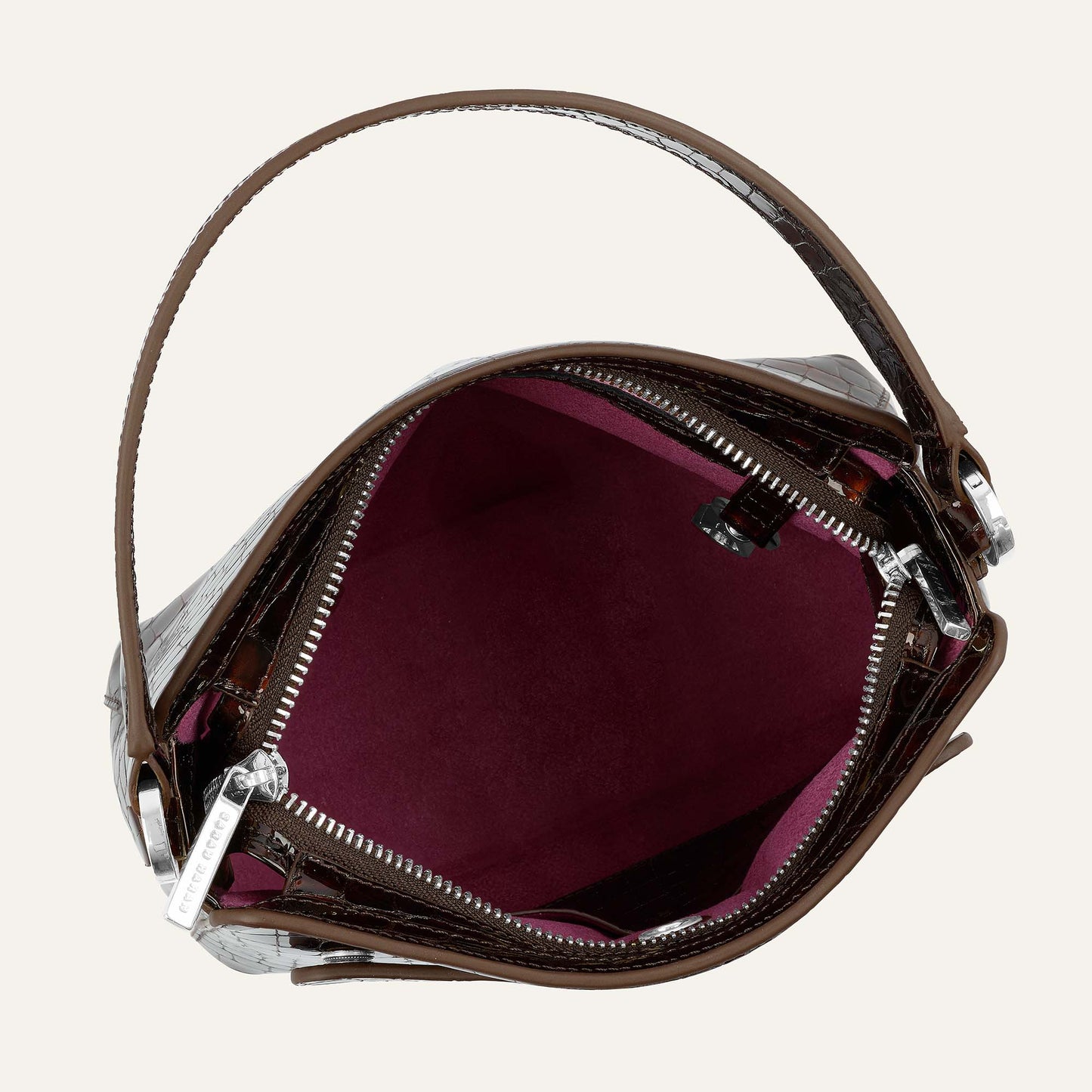 Rosa Handbag | Tortoiseshell Patent Croc with Silver hardware