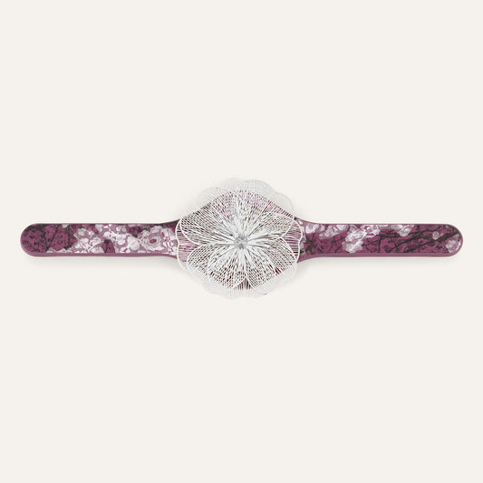 Fleur Deco Stud | Cheri Lace with Silver hardware