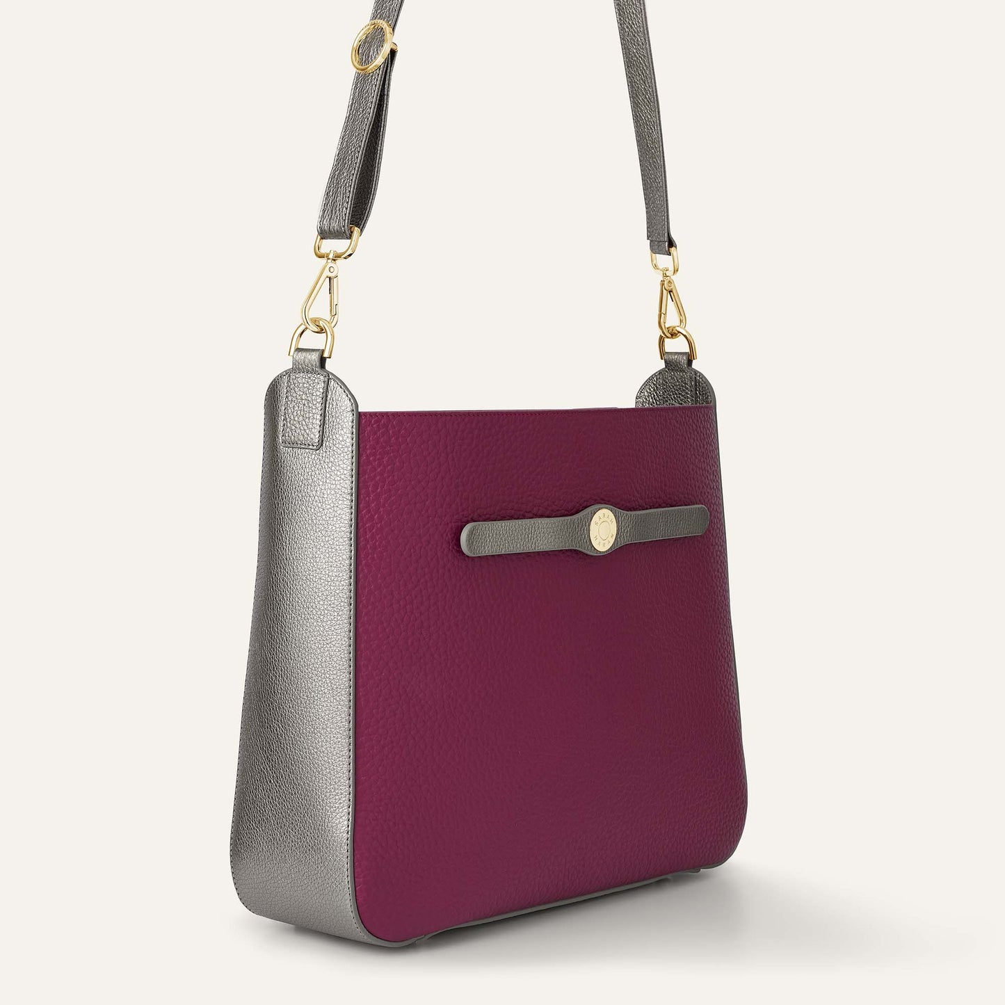 Tansy Hobo | Cherry Metallic Titanium with Gold hardware