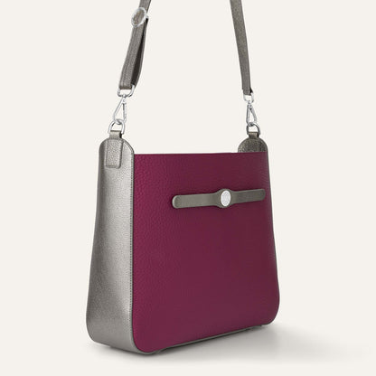 Tansy Hobo | Cherry Metallic Titanium with Silver hardware