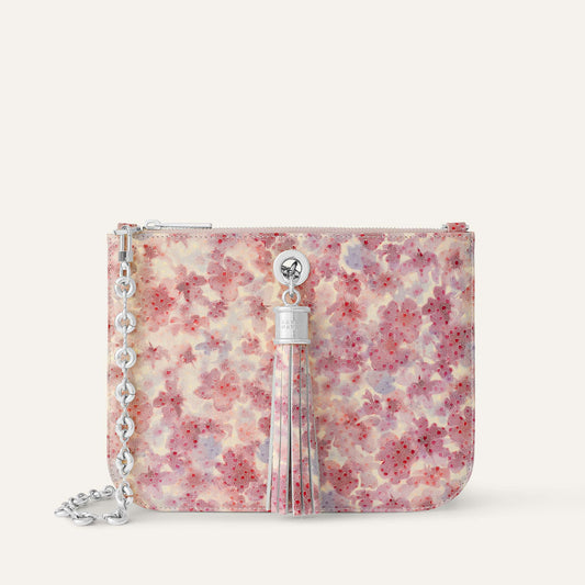 Cherry Blossom Sarah Haran Ivy Pouch with Silver hardware Front P86 S