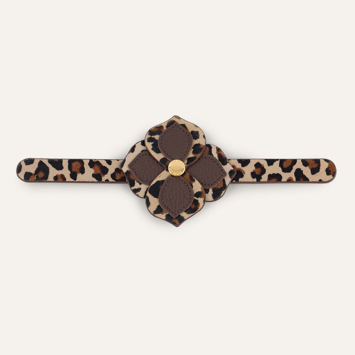 Fleur Deco Classic | Chocolate & Leopard with Gold hardware