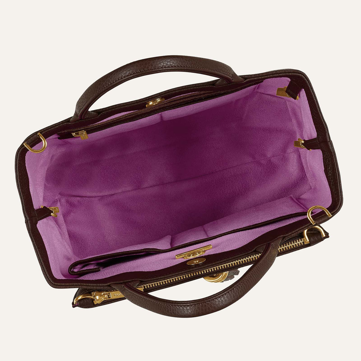 Dahlia Tote | Chocolate with Gold hardware