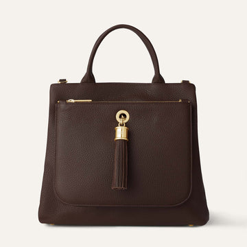 Dahlia Tote | Chocolate with Gold hardware