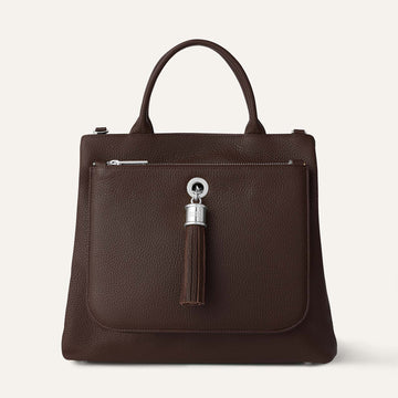 Dahlia Tote | Chocolate with Silver hardware