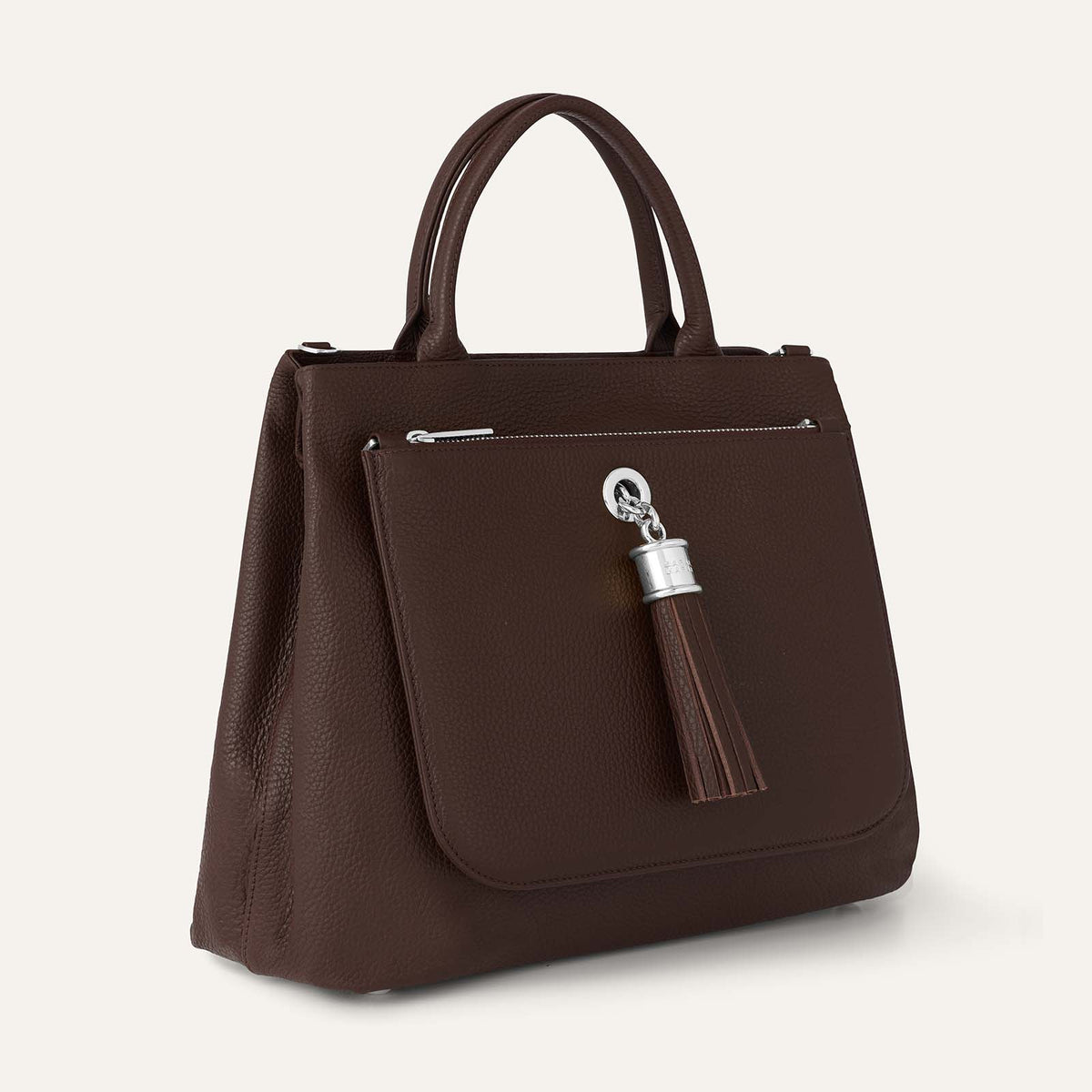 Dahlia Tote | Chocolate with Silver hardware