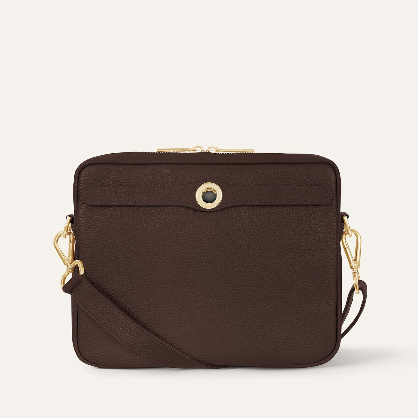 Mia Crossbody | Chocolate with Gold hardware
