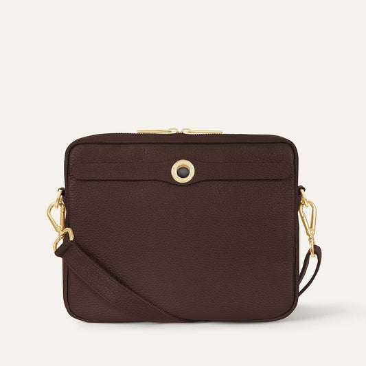 Mia Crossbody | Chocolate with Gold hardware