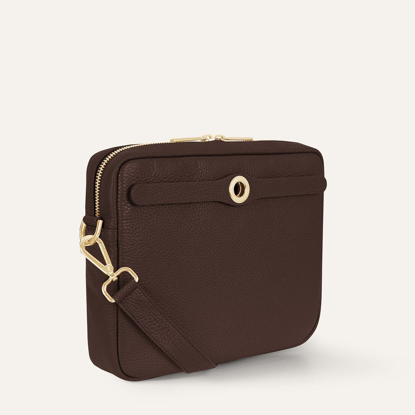 Mia Crossbody | Chocolate with Gold hardware
