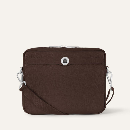 Mia Crossbody | Chocolate with Silver hardware