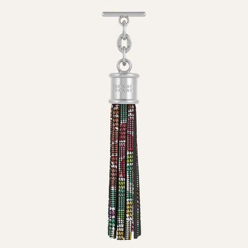 Capsule Tassel | Kaleidoscope with Silver hardware