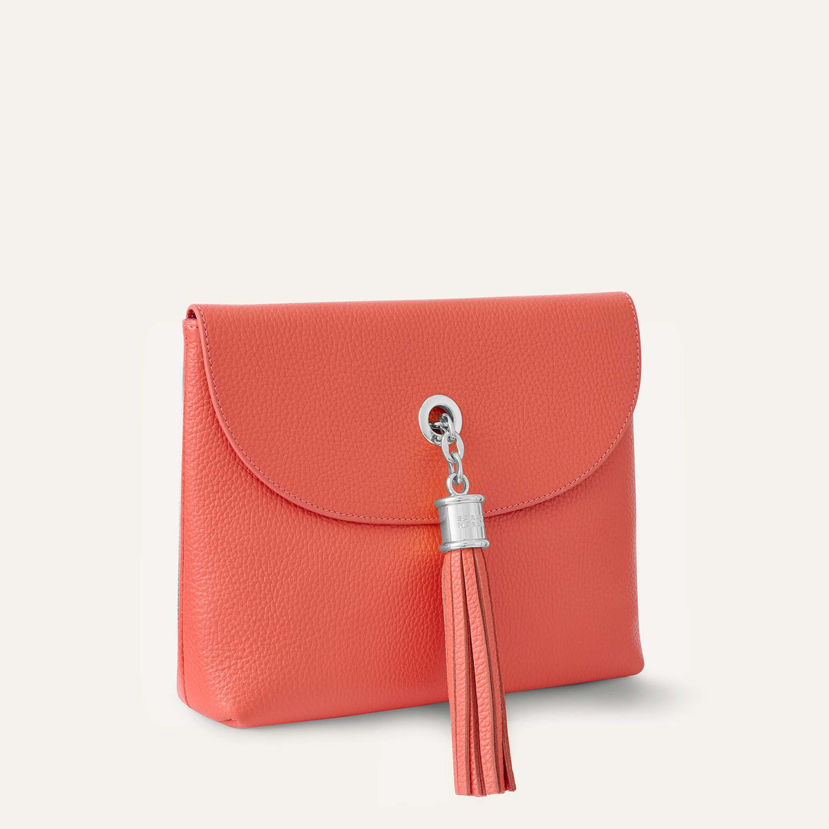 Coral Sarah Haran Jasmine with Silver hardware Side P47 S