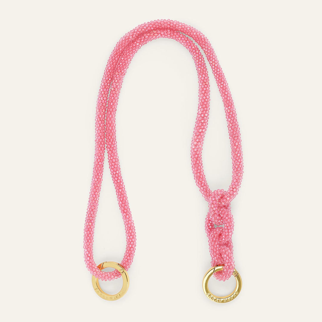 Coral Sparkle Sarah Haran Kings Knot Strap with Gold hardware front 1 | P72-G