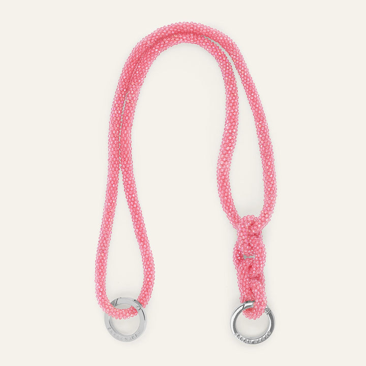 Coral Sparkle Sarah Haran Kings Knot Strap with Silver hardware front 1 | P72-S