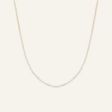 Crimped Oval Link Chain Necklace | with Gold hardware