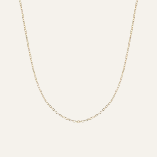 Crimped Oval Link Chain Necklace | with Gold hardware