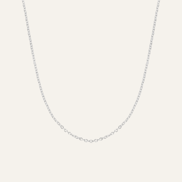 Crimped Oval Link Chain Necklace | with Silver hardware