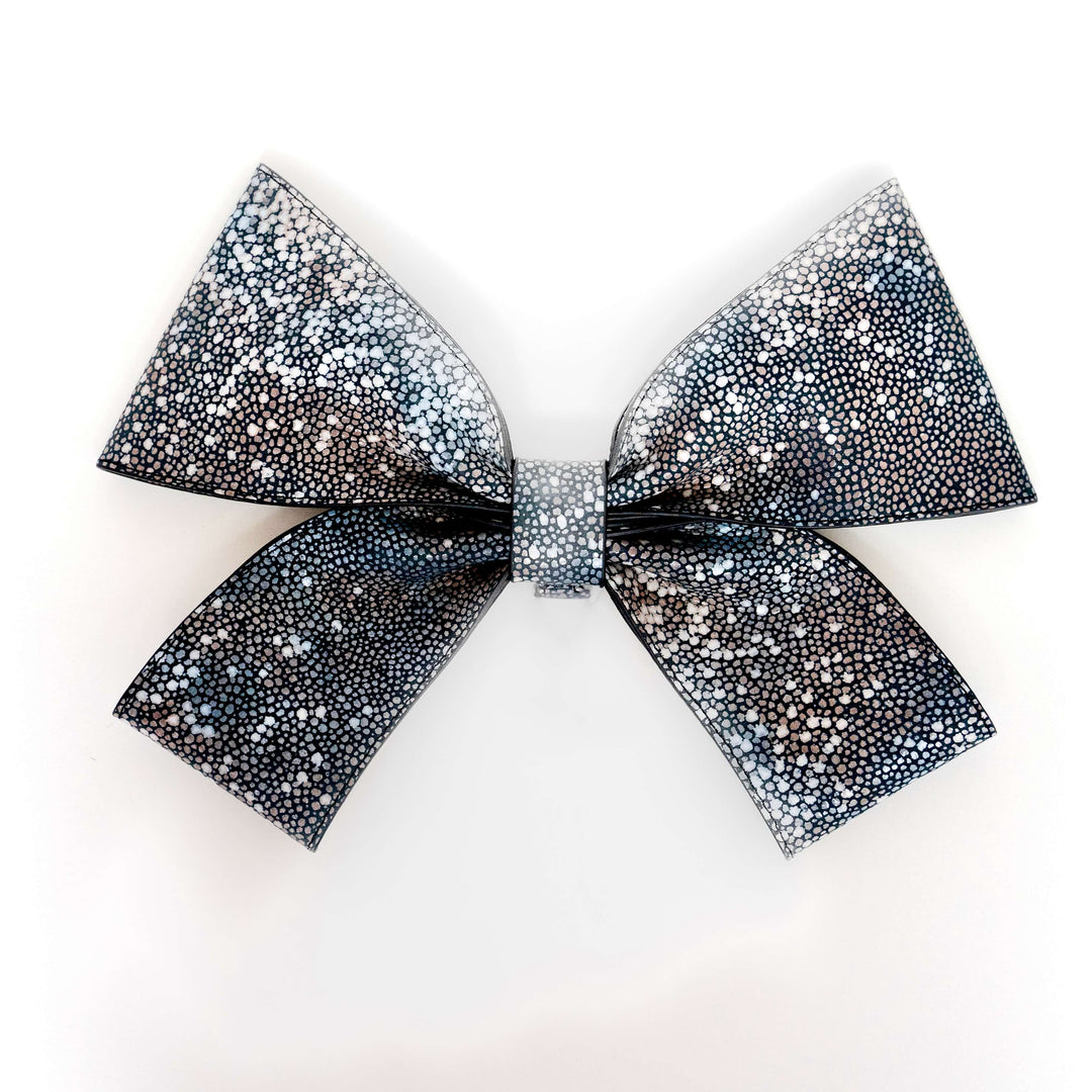 Deco Bow - Textured-Restyle Accessories-Sarah Haran Accessories-Silver-Multi Colour Shagreen-Sarah Haran Accessories