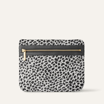 Dalmation Sarah Haran Mia Pouch with Gold hardware Front B07 G